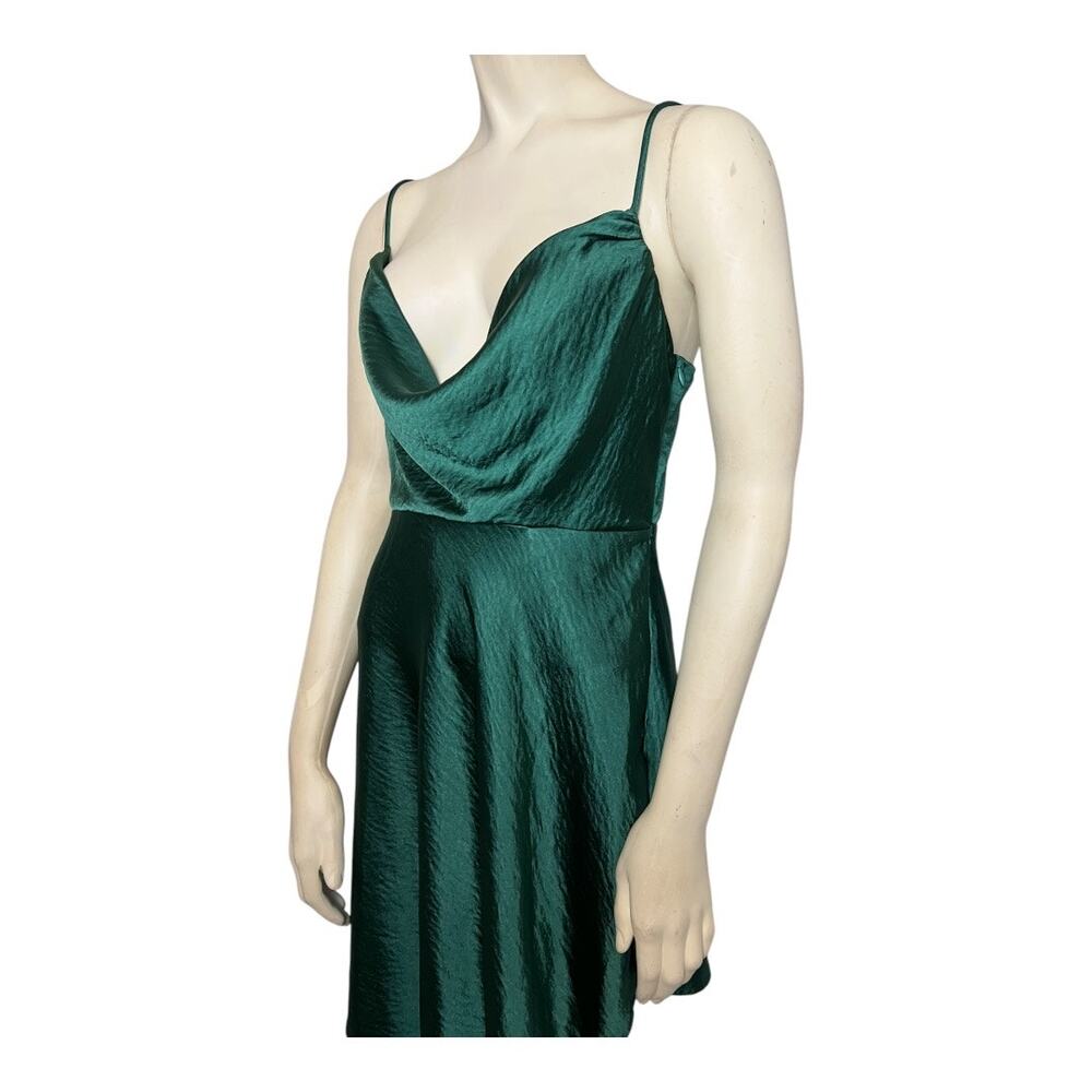 Angel Biba Sleeveless Cowl Neck Mini Dress Green Women's Size M Cocktail Parties - Picture 4 of 8